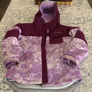 Columbia Girls' Purple & Lavender Floral Puffer Jacket with Omni Heat